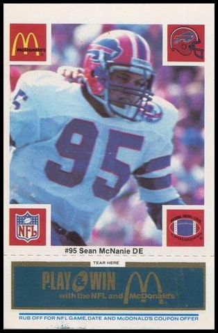 1986 McDonald's Bills 95 Sean McNanie
